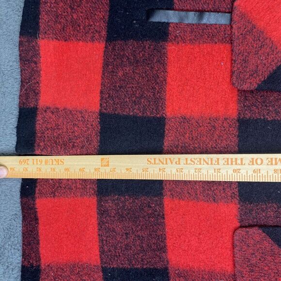 Pendleton Coat Mens Medium Wool Blend Buffalo Plaid Snap Front Crest Patch - Picture 13 of 16